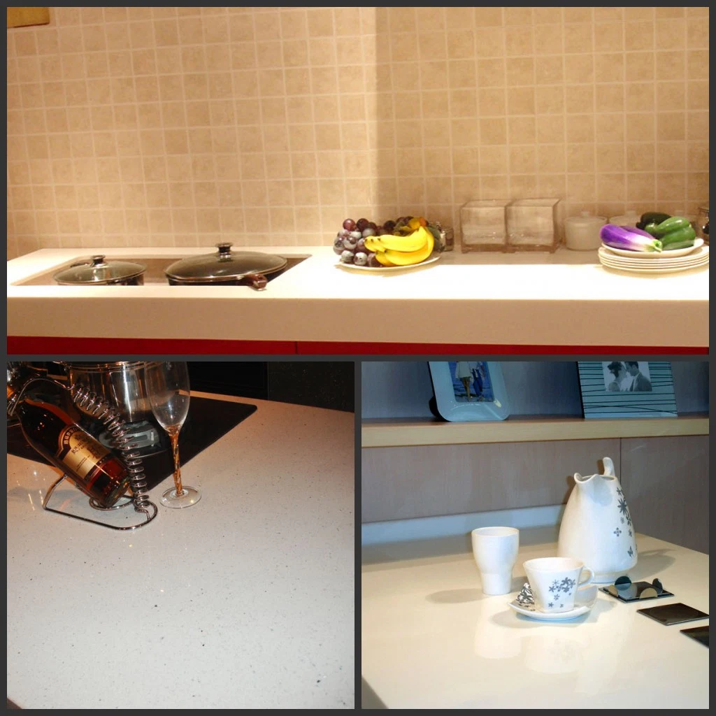 White/Cream/Grey/Black/Brown/Veins Artificial Stone Engineered Marble Slabs for Kitchen Countertops/Worktops
