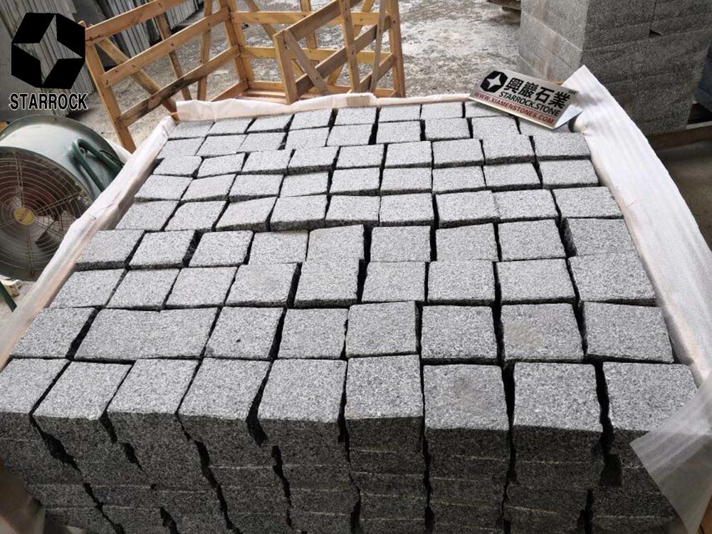 Cube Stone Natural Split China Grey Granite G654 Paver Cobblestone for Driveways