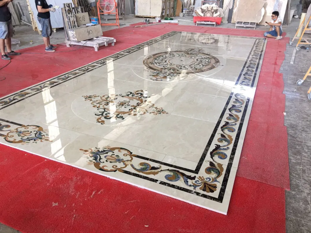 European Classic Style Waterjet Marble Medallion Marble Inlay for Home Floor Decoration