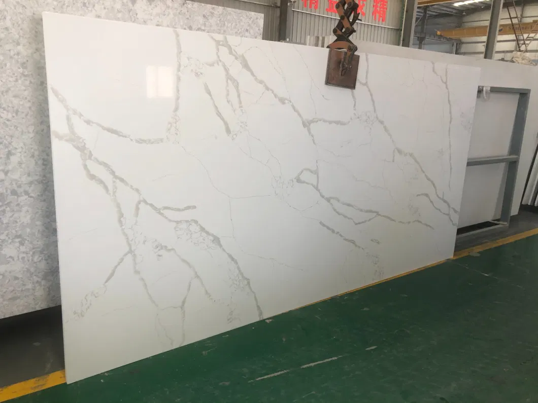 Wholesale Calacatta White Artificial Quartz Stone Slab for Villa Decoration