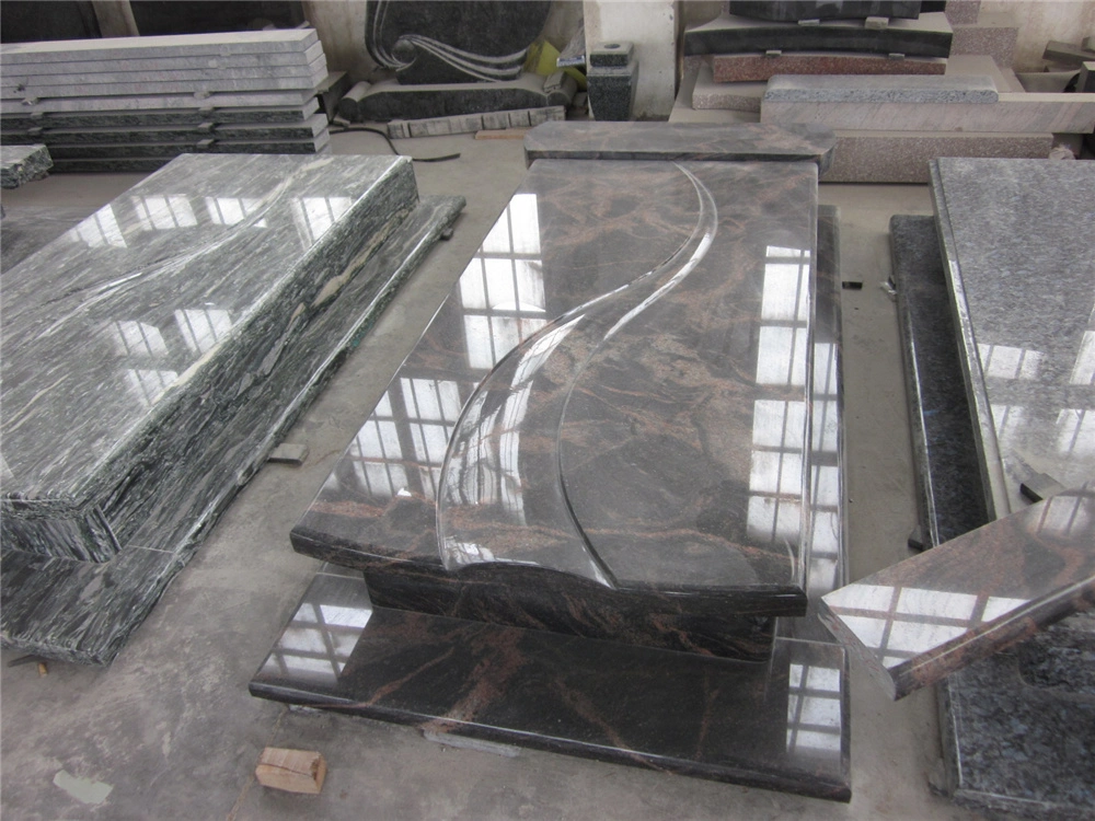 European Style Tombstone Double Tombstone Paradiso Granite From China Gravestone Supplier