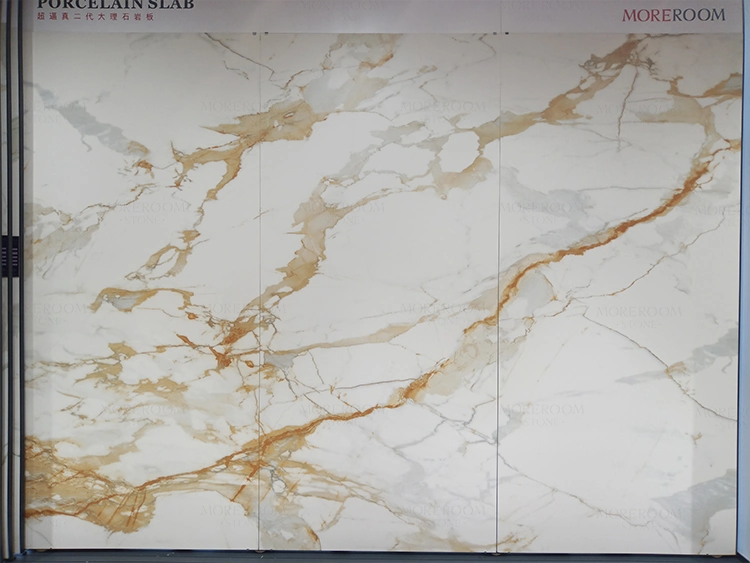 Interior Decoration Calacatta Gold Marble Large Format Big Size Porcelain Wall/Floor/Countertop Tiles Sintered Stone Slab