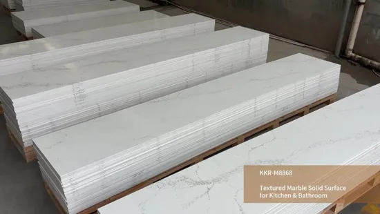 Kingkonree New Color Quartz Slab Black White Marble Texture Solid Surface Customized Kitchen Countertops 