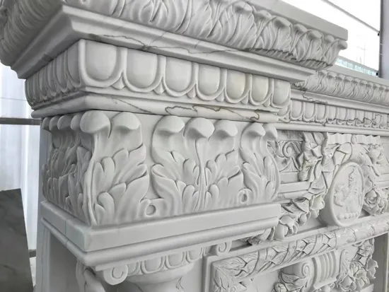 Custom Popular Design Hand Carved Decorative Fireplace Mantles 