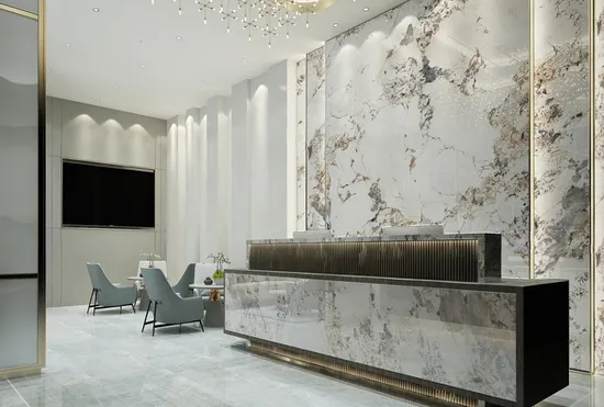 Luxury Large Format Porcelain Tile Glossy Sintered Stone 1200X1200 Flooring and Wall Porcelain Slab Tile for Hotel 