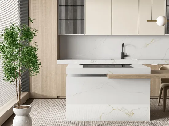 Engineering polished black/white/beige/grey Calacatta Gold Superior Quartz stone for interior/indoor kitchen/bathroom slabs/countertops/vanity/bar/table/island 
