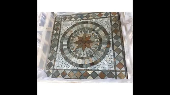 Floor Tile Cheap Outdoor Paving Slate Exterior Round Stone Mosaic Medallion 