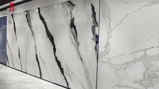 Basic Customization 1200*2600mm Panda White Marble Look Ceramic Big Size Porcelain Floor Tile Sintered Stone for Hotel/Interior 