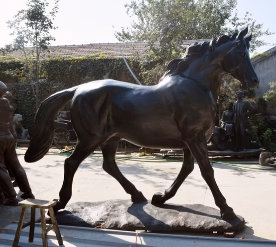 Metal Crafts Outdoor Life Size Bronze Horse Sculpture (B058)
