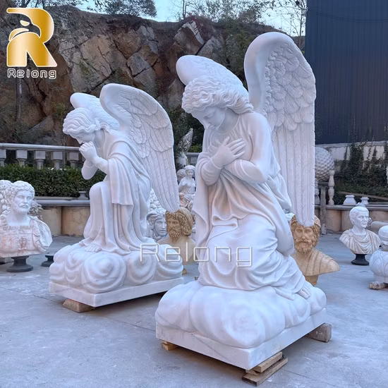 Black Marble Kneeling Angel Sculptures Tombstone/Headstone/Gravestone Sales