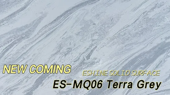 Building Materials Eshine Terra Grey Imitate Terrazzo Marble China Hanex Solid Surface Price Corian Solid Surface Artificial Stone Artificial Marble Slabs 