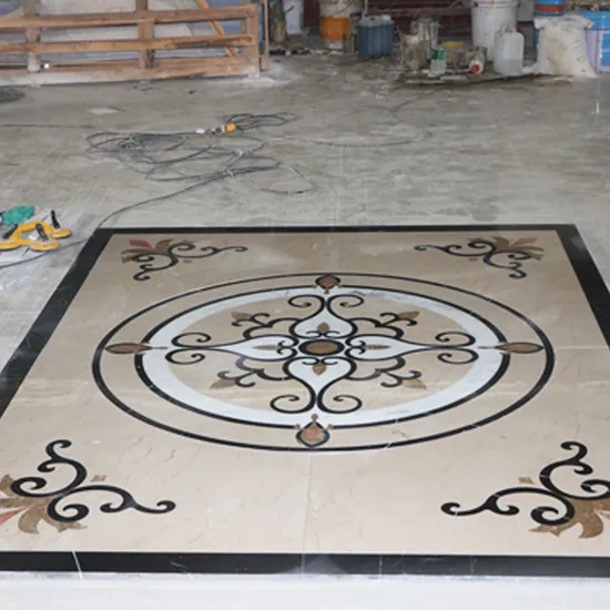 Waterjet Marble Tiles Floor Pattern Waterjet Medallion Inlay Design Cut Waterjet Marble 