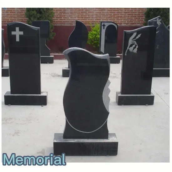 Guangxi White Natural Marble Gravestone with Angel Statue and Vases 
