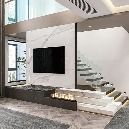 Carrara White Natural Italian Big Slab Marble Floor and Wall Tile Sintered Stone Slab for TV Background 