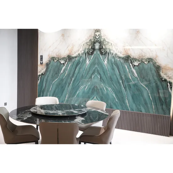 Complete Sintered Stone Table Countertop Dining Cabinets Modern Design 
